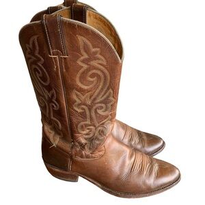 Justin Buck Western Leather Cowboy Boots Mens 12 D  2253